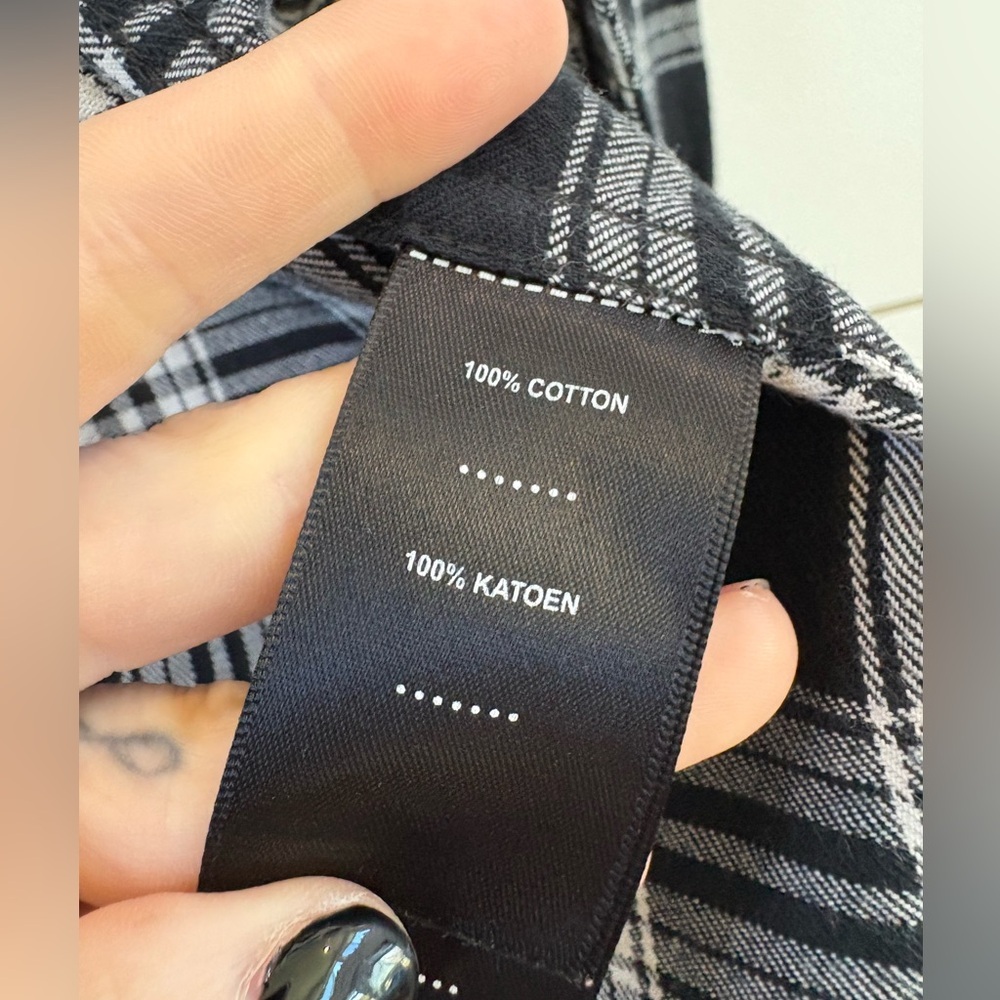 Harley-Davidson Women's Black and White Plaid Shirt - Picture 7 of 7